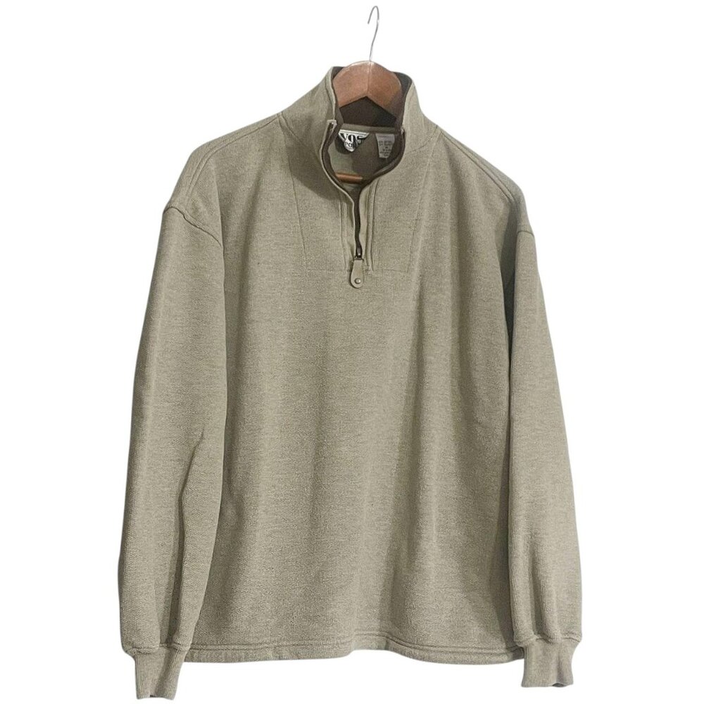 VOS Sports Men’s Quarter-Zip Mock Neck Cotton Blend Pullover Jacket Outerwear M - Picture 6 of 9